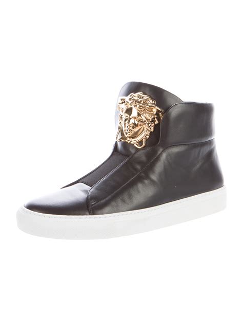 versace palazzo sneakers white|Versace black leather shoes.